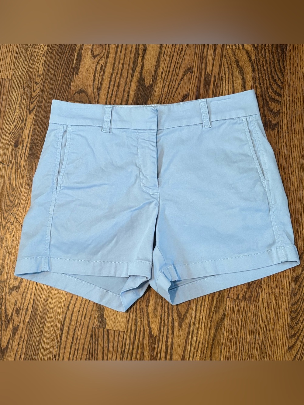 J.Crew Women's 4" Stretch Chino Shorts Light Blue Size 4 EUC